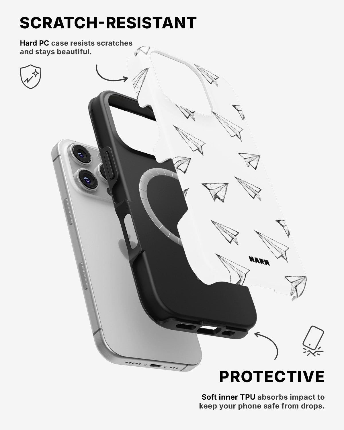 iPhone 16 Pro Max Tough Case – Paper Planes - View 2