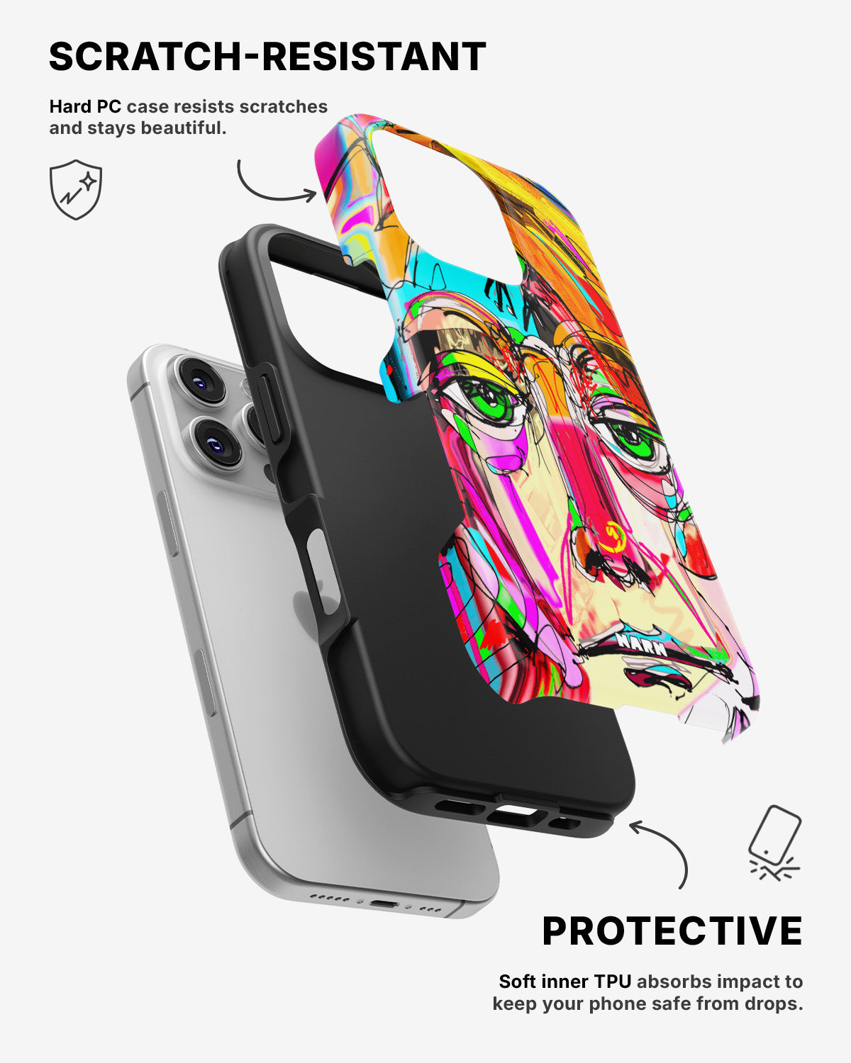 iPhone 16 Pro Max Tough Case – Abstract Portrait - View 2