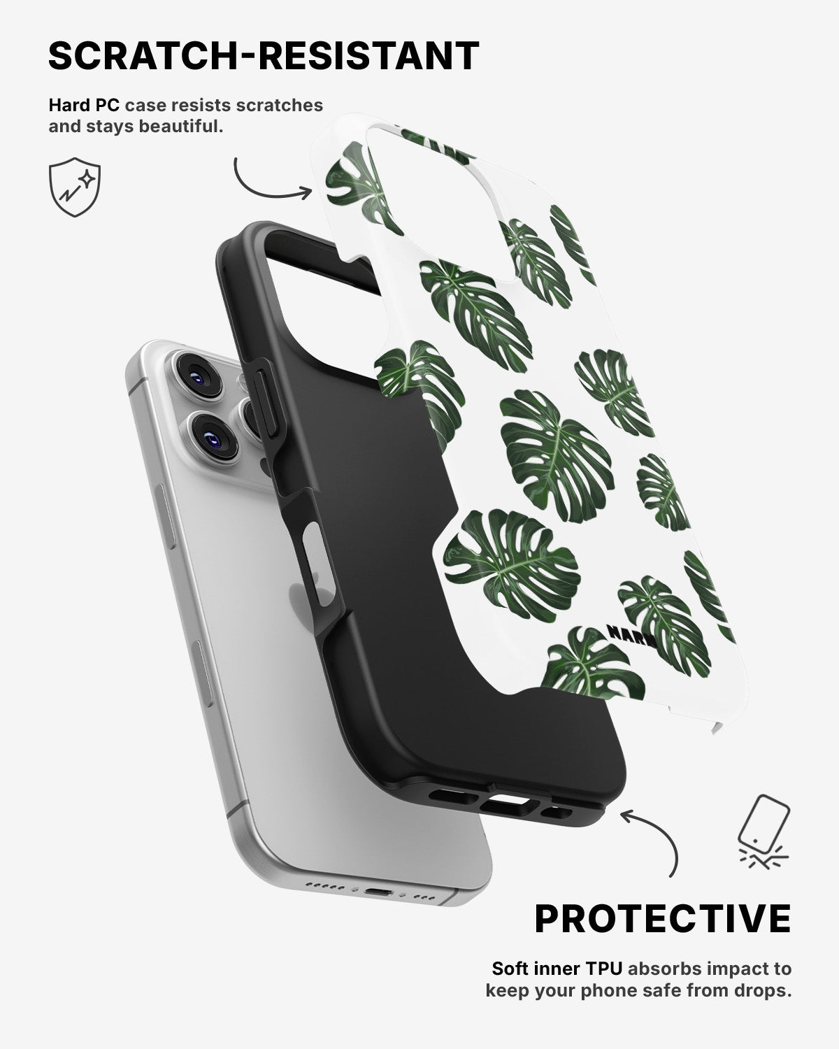 iPhone 16 Pro Max Tough Case – Monstera Pattern - View 2