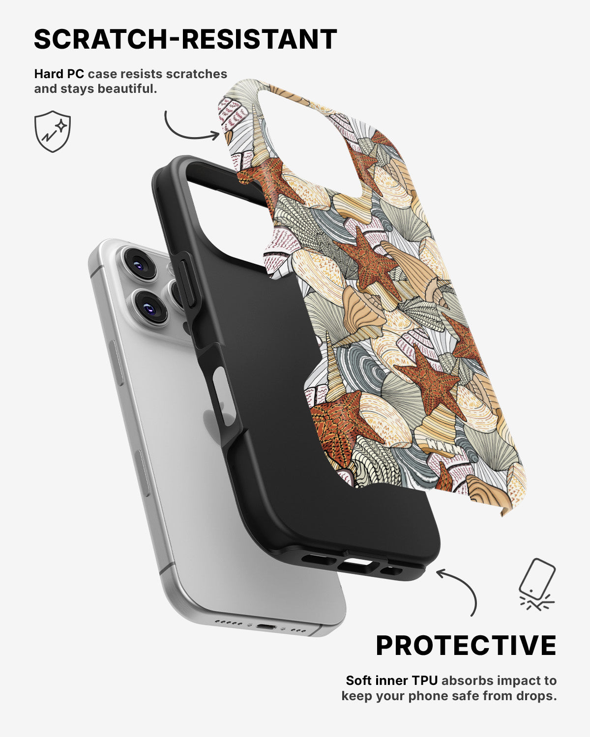 iPhone 16 Pro Max Tough Case – Sea Shells - View 2