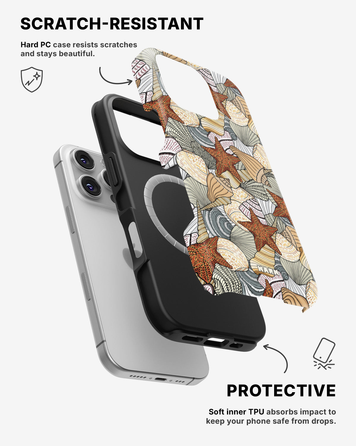 iPhone 16 Pro Max Tough Case – Sea Shells - View 2