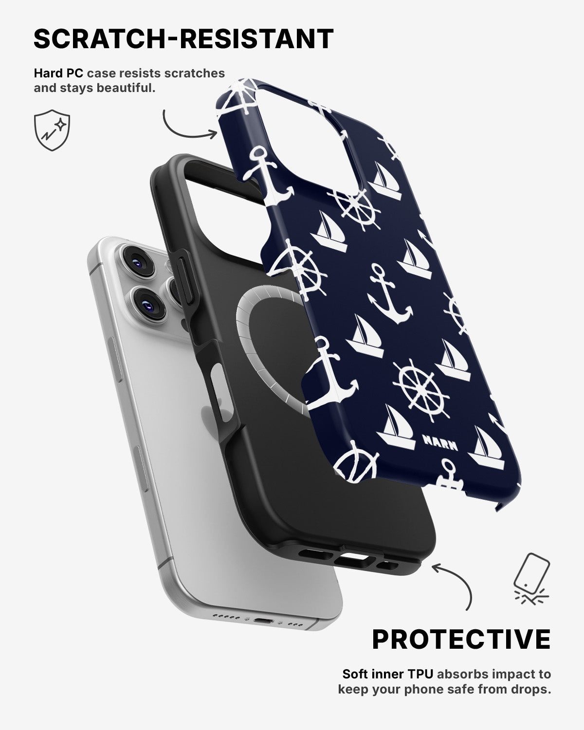iPhone 16 Pro Max Tough Case – Deep Blue Voyage - View 2