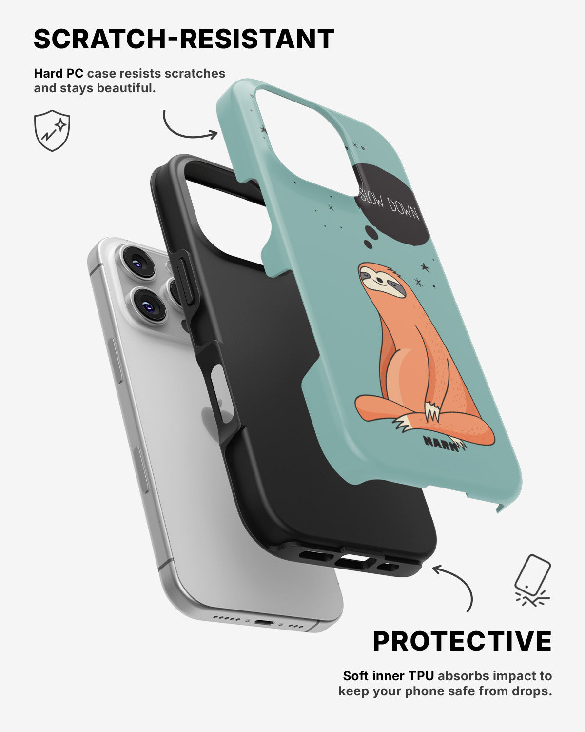 iPhone 16 Pro Max Tough Case – Slow Down Sloth - View 2