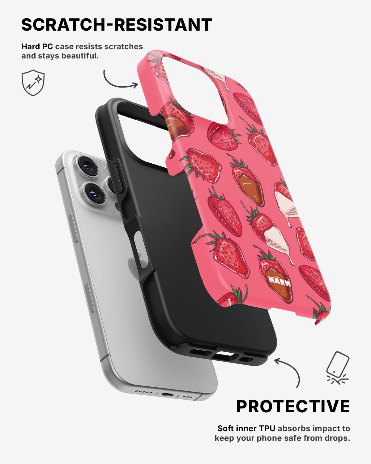 iPhone 16 Pro Max Tough Case – Strawberry Chocolate - View 2