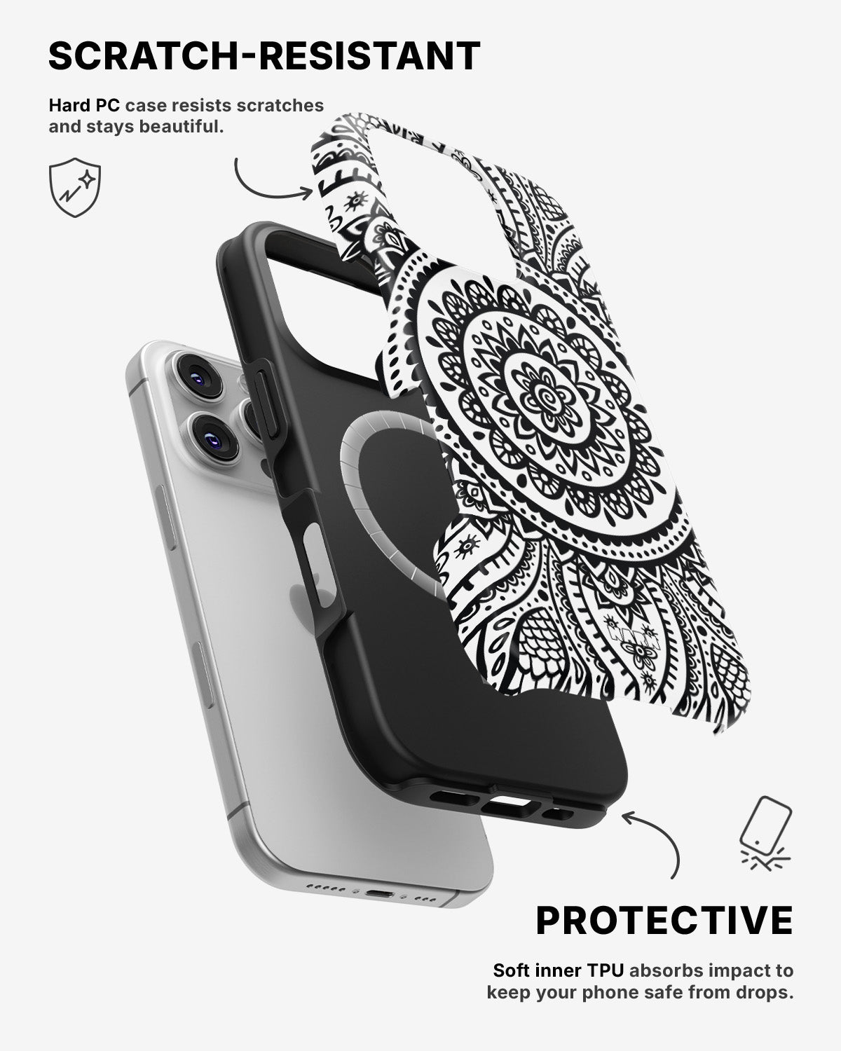iPhone 16 Pro Max Tough Case – Henna Mandala - View 2