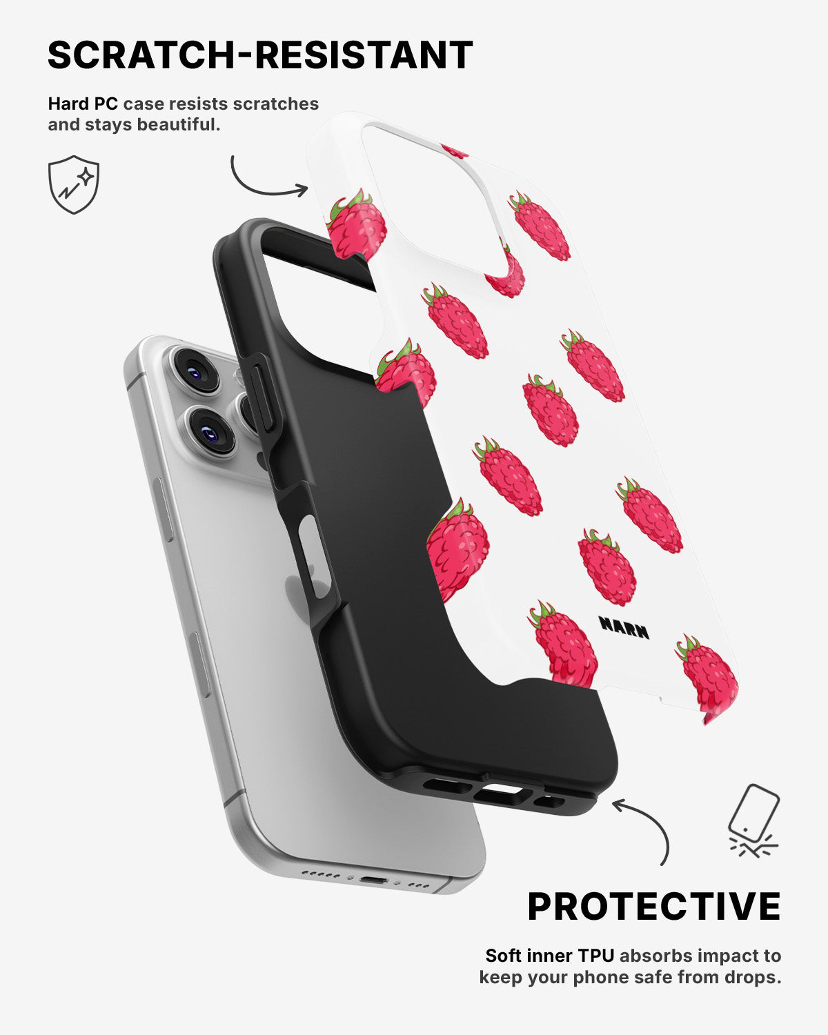 iPhone 16 Pro Max Tough Case – Raspberry Bliss - View 2