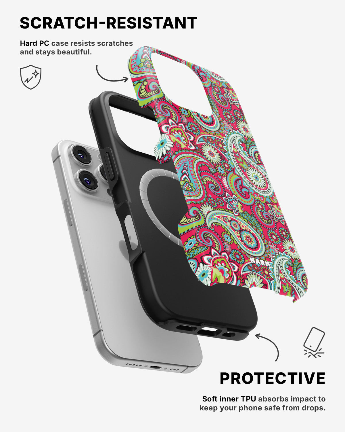 iPhone 16 Pro Max Tough Case – Paisley Paradise - View 2