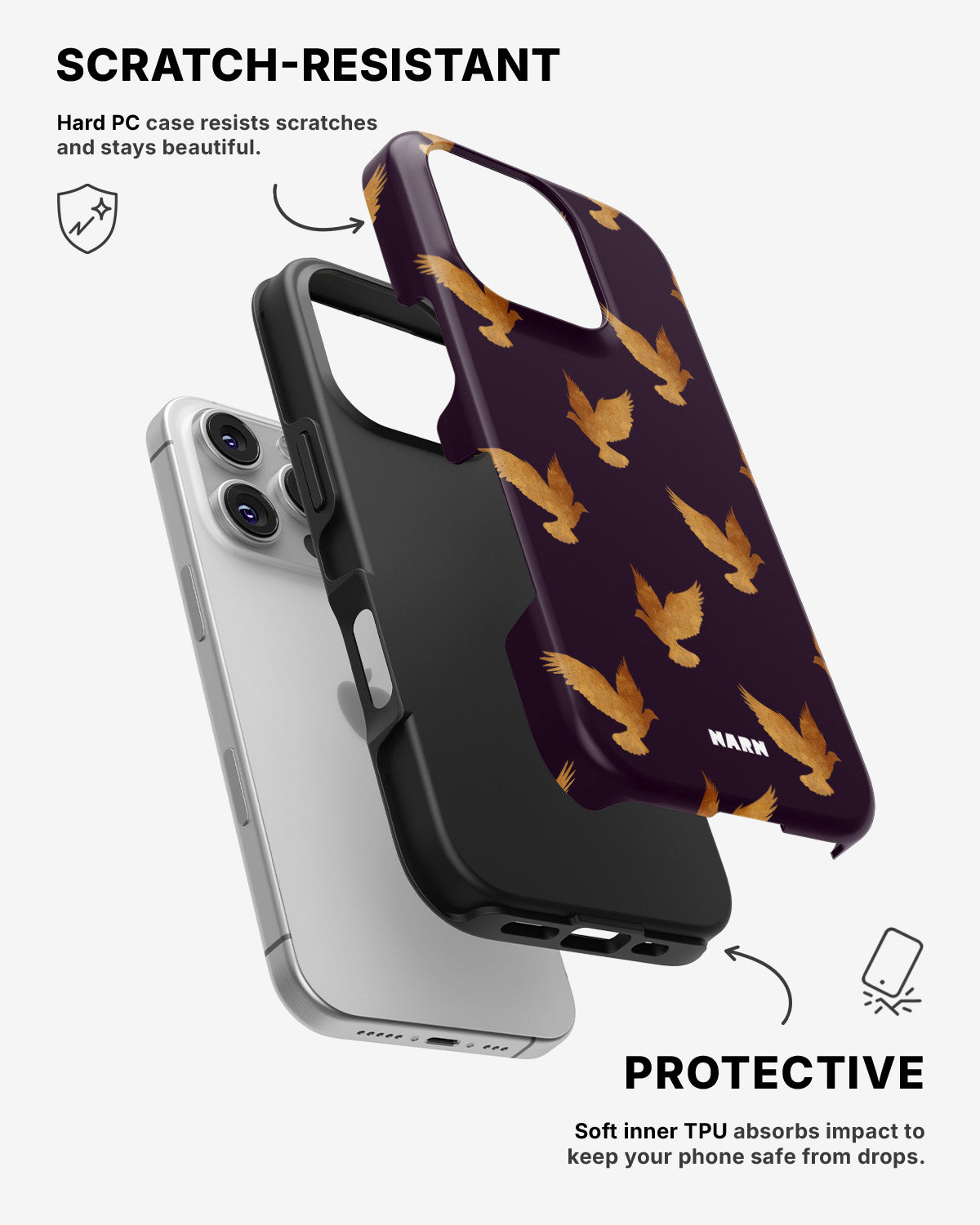 iPhone 16 Pro Max Tough Case – Royal Doves - View 2