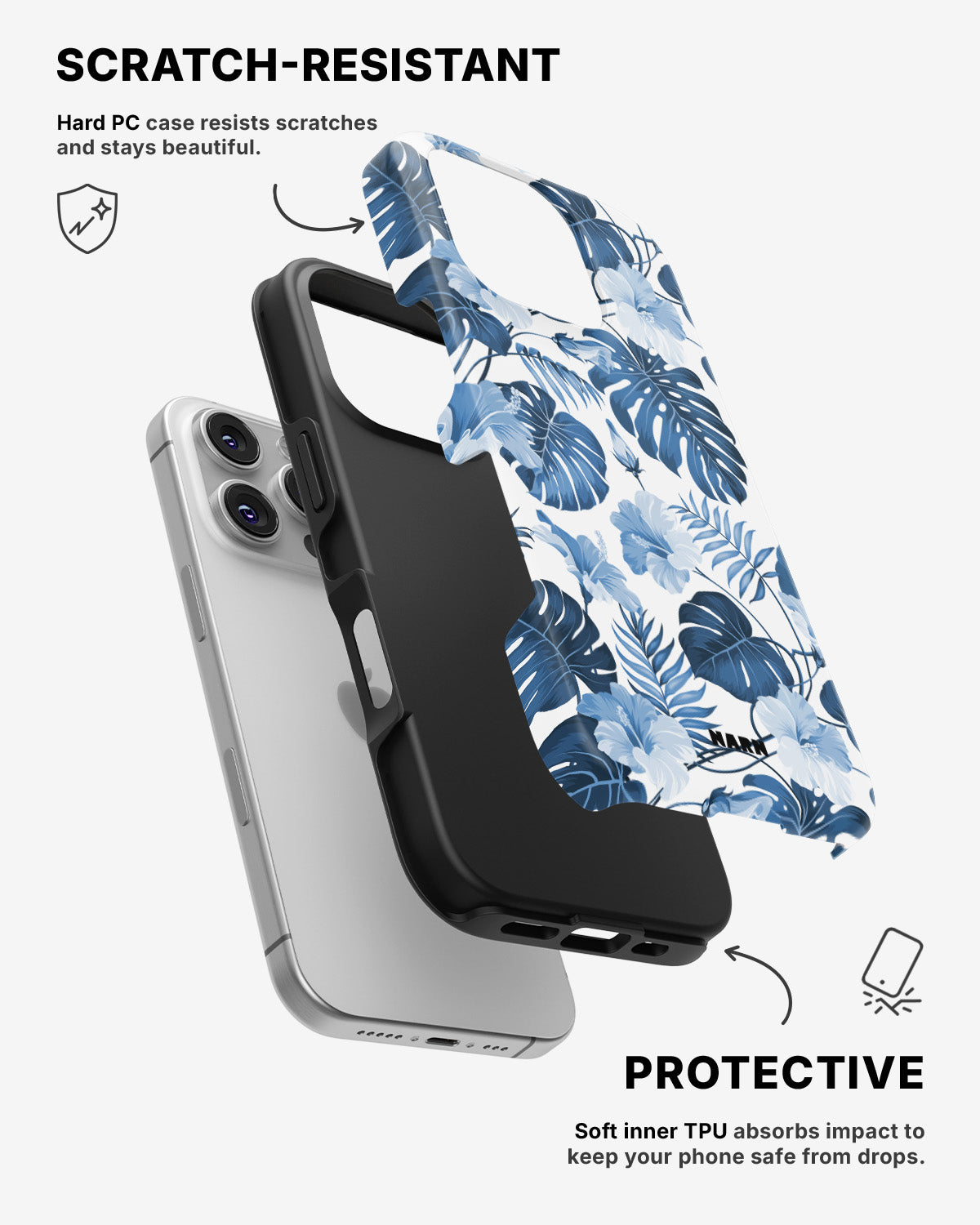 iPhone 16 Pro Max Tough Case – Blue Tropics - View 2
