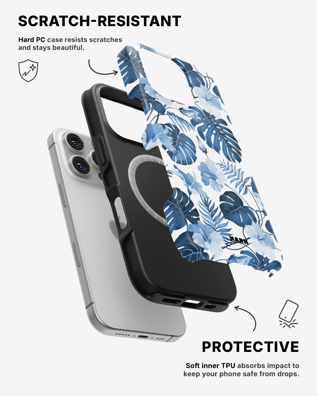 iPhone 16 Pro Max Tough Case – Blue Tropics - View 2