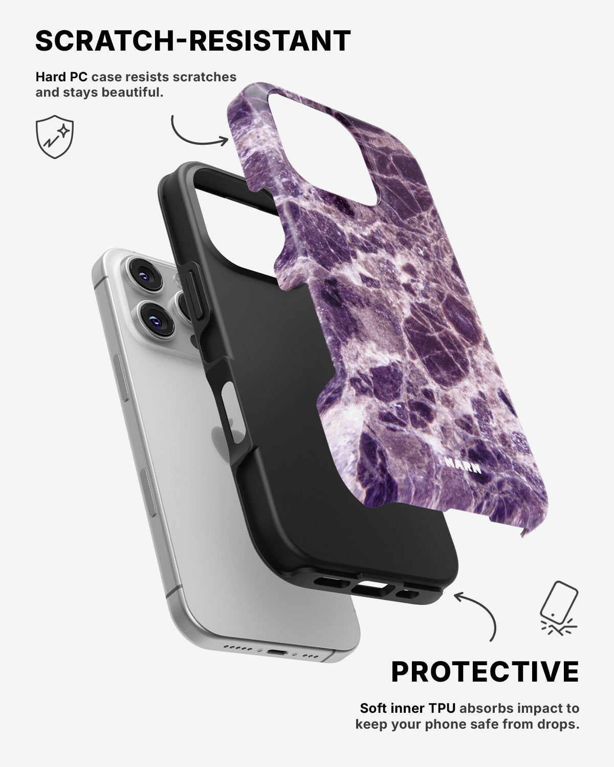 iPhone 16 Pro Max Tough Case – Purple Marble - View 2