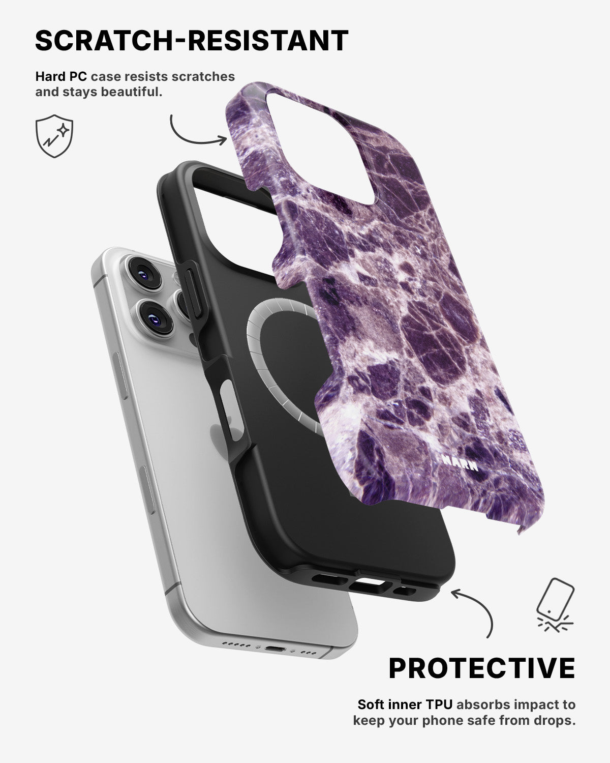 iPhone 16 Pro Max Tough Case – Purple Marble - View 2