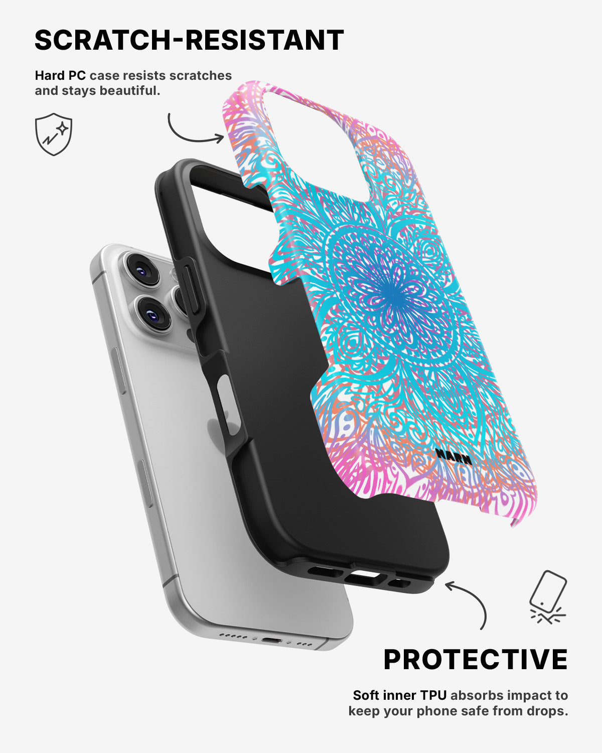iPhone 16 Pro Max Tough Case – Pastel Mandala - View 2