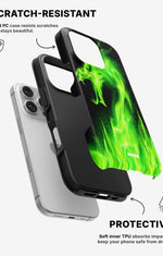 iPhone 16 Pro Max Tough Case – Green Flames Dragon - View 2