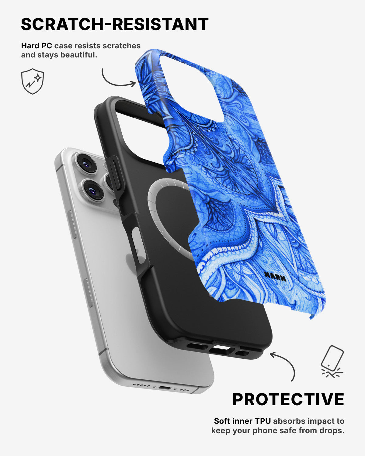 iPhone 16 Pro Max Tough Case – Blue Vintage - View 2