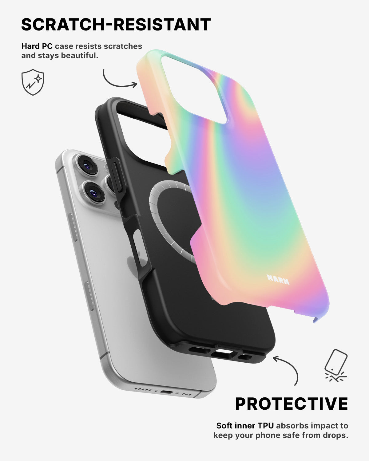 iPhone 16 Pro Max Tough Case – Rainbow Haze - View 2