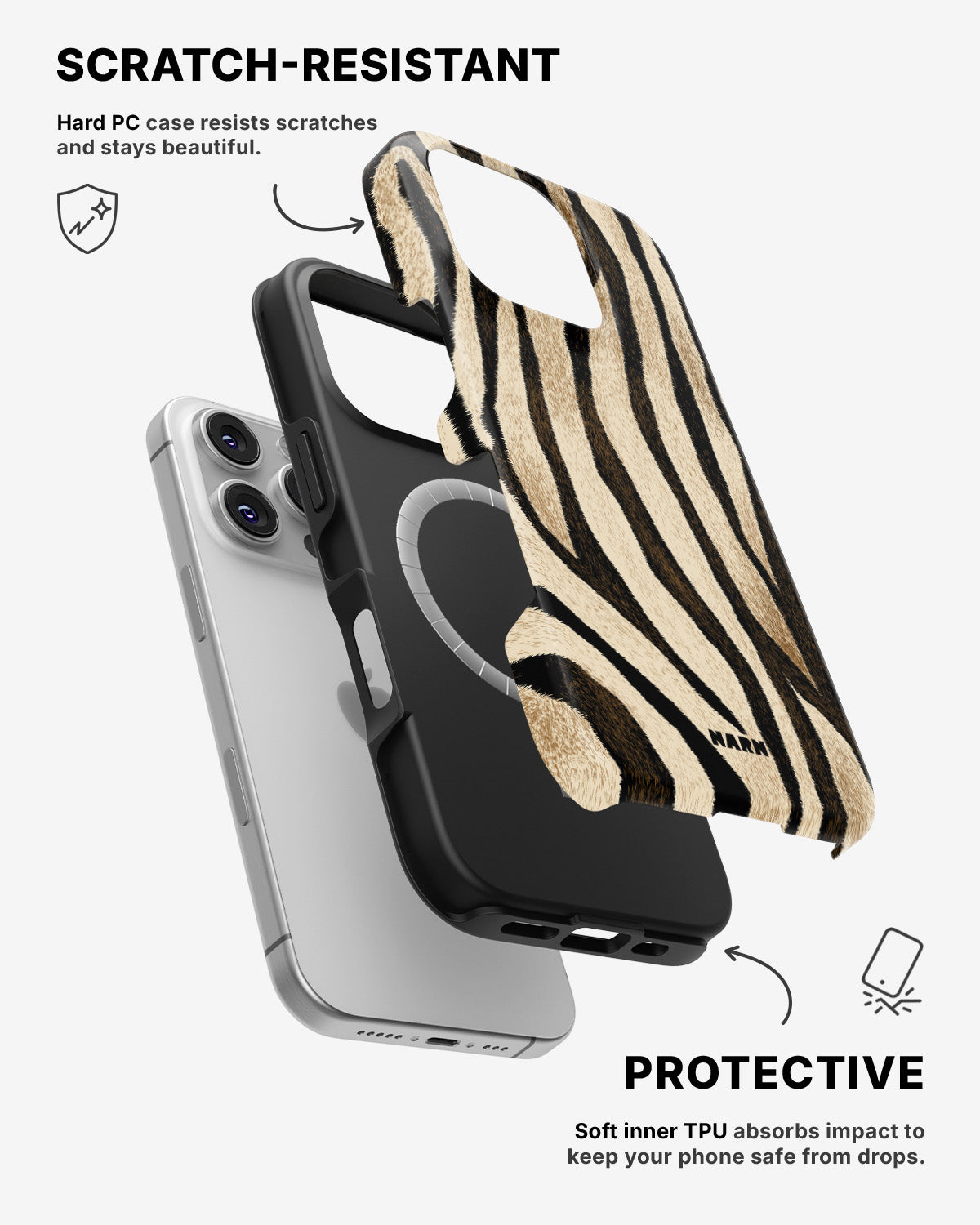 iPhone 16 Pro Max Tough Case – Wild Zebra - View 2