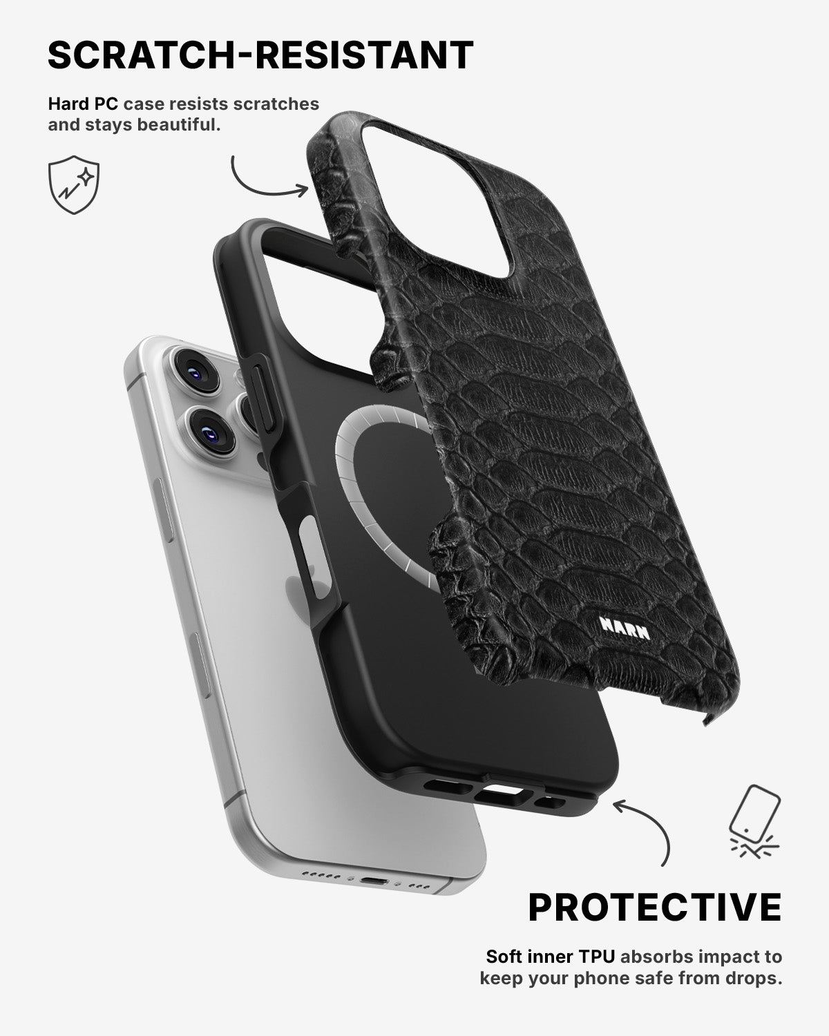 iPhone 16 Pro Max Tough Case – Black Snake - View 2