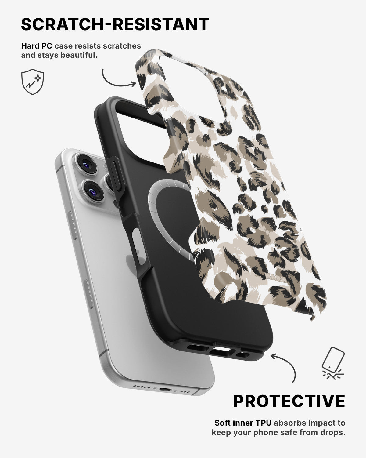 iPhone 16 Pro Max Tough Case – Snow Leopard - View 2