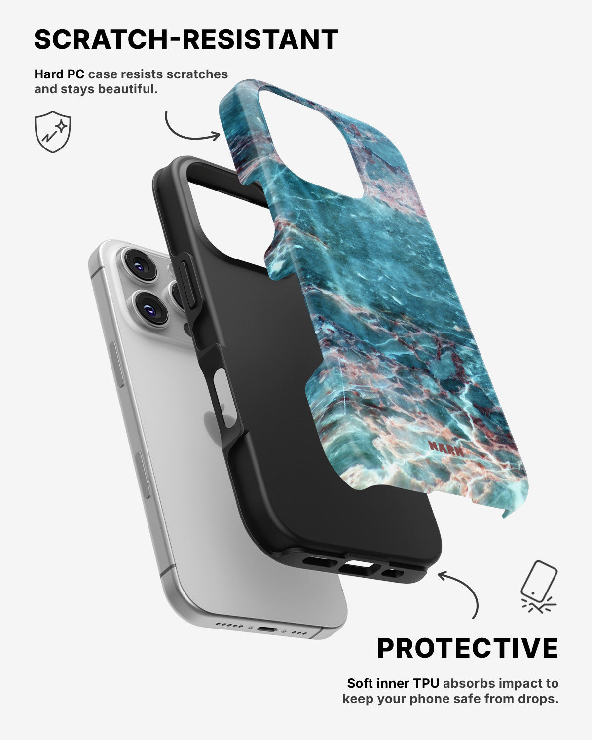 iPhone 16 Pro Max Tough Case – Icy Marble - View 2