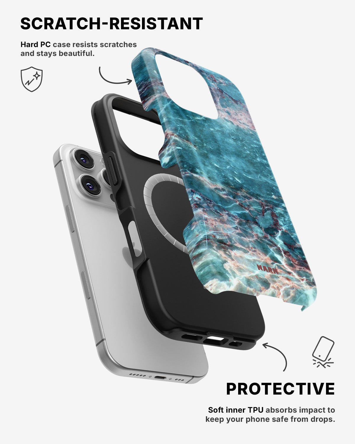 iPhone 16 Pro Max Tough Case – Icy Marble - View 2