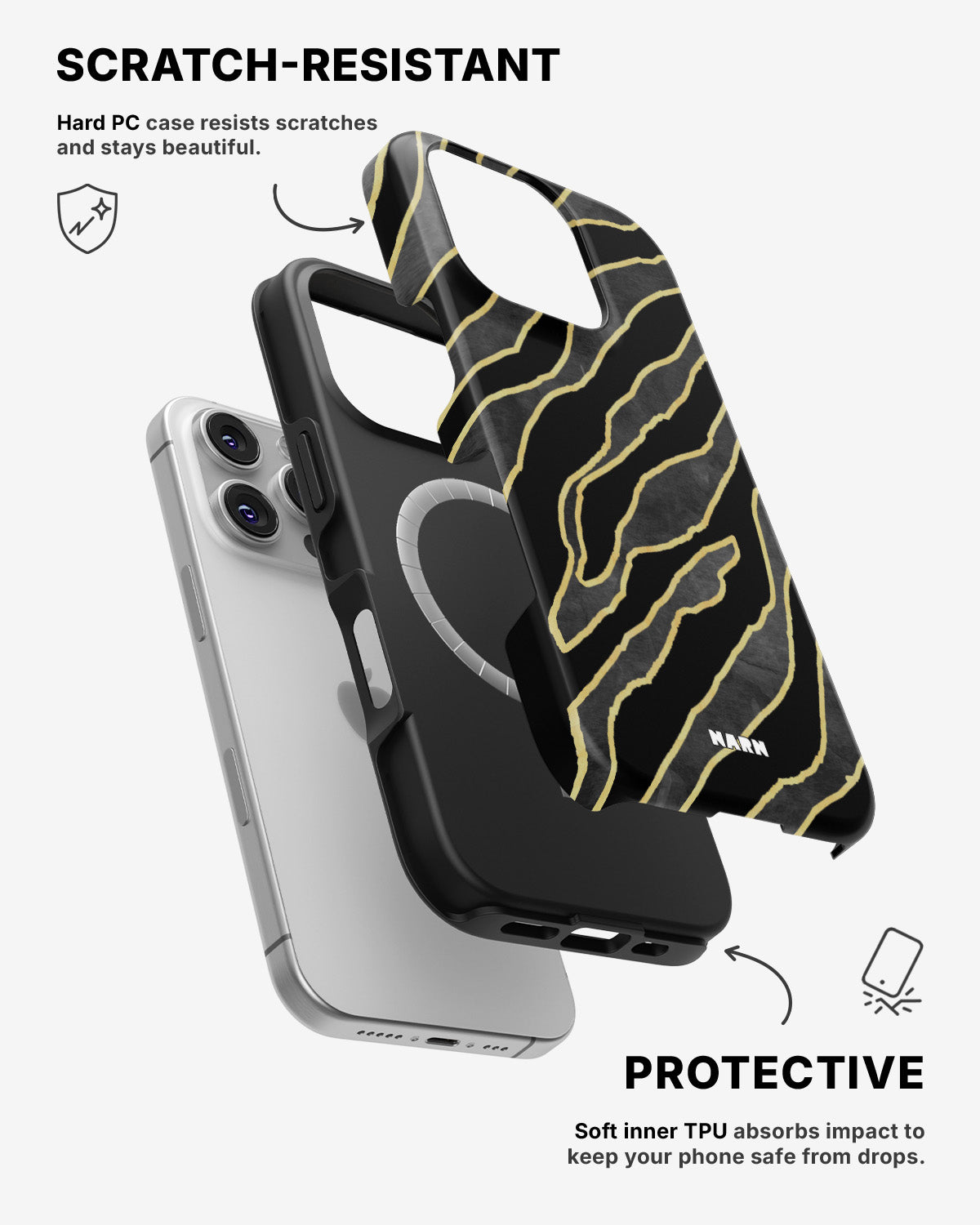 iPhone 16 Pro Max Tough Case – Golden Zebra - View 2