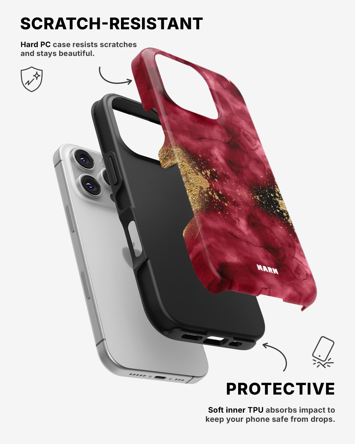 iPhone 16 Pro Max Tough Case – Burgendy Shimmer - View 2