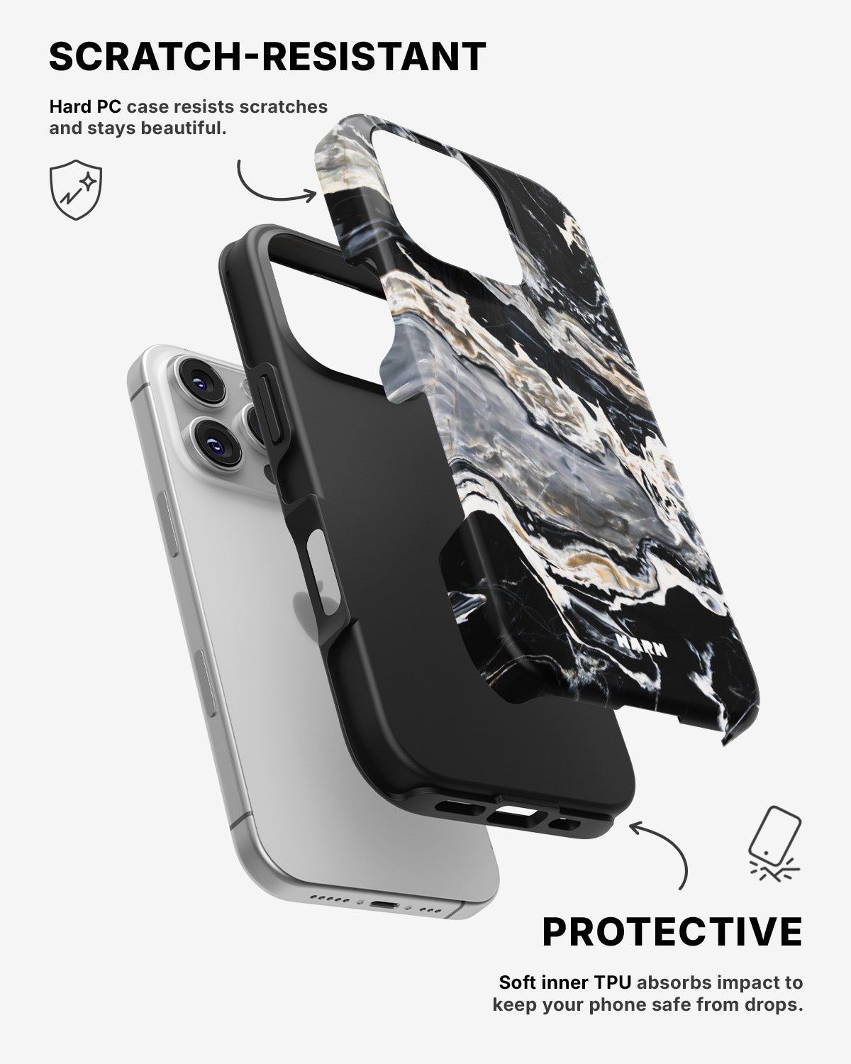 iPhone 16 Pro Max Tough Case – Dark Swirl - View 2