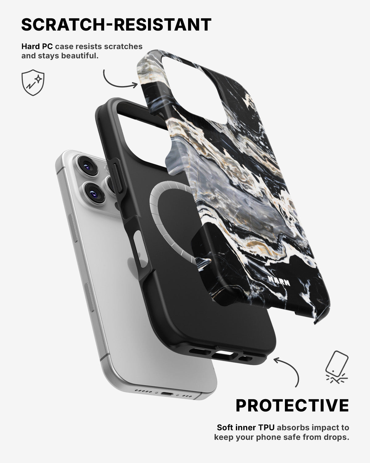 iPhone 16 Pro Max Tough Case – Dark Swirl - View 2