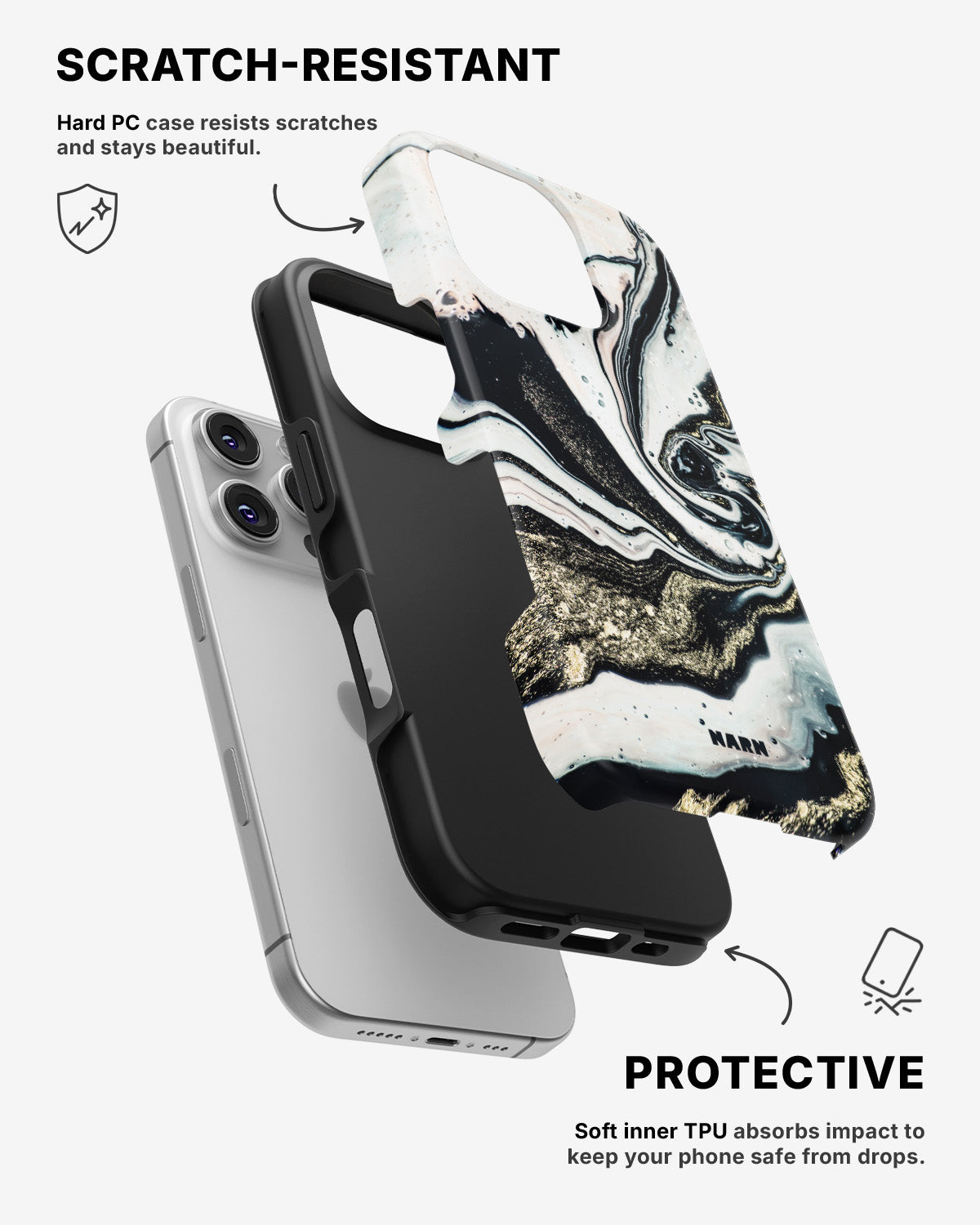 iPhone 16 Pro Max Tough Case – Golden Swirl - View 2