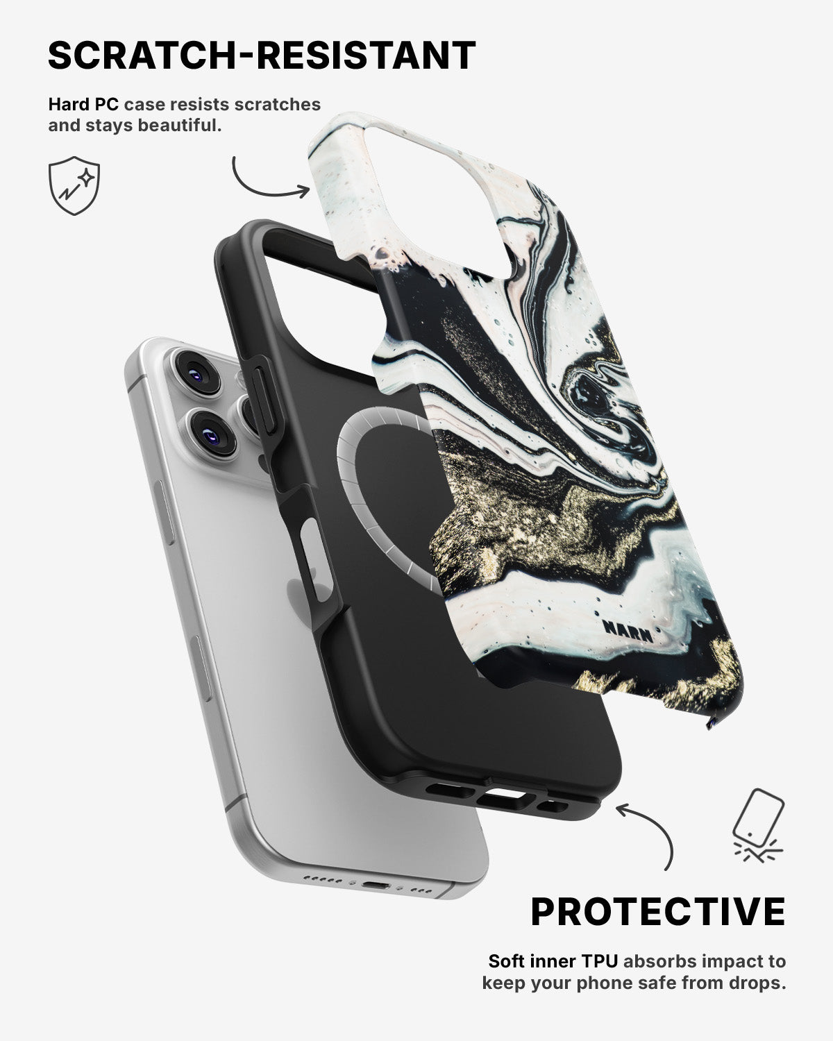 iPhone 16 Pro Max Tough Case – Golden Swirl - View 2