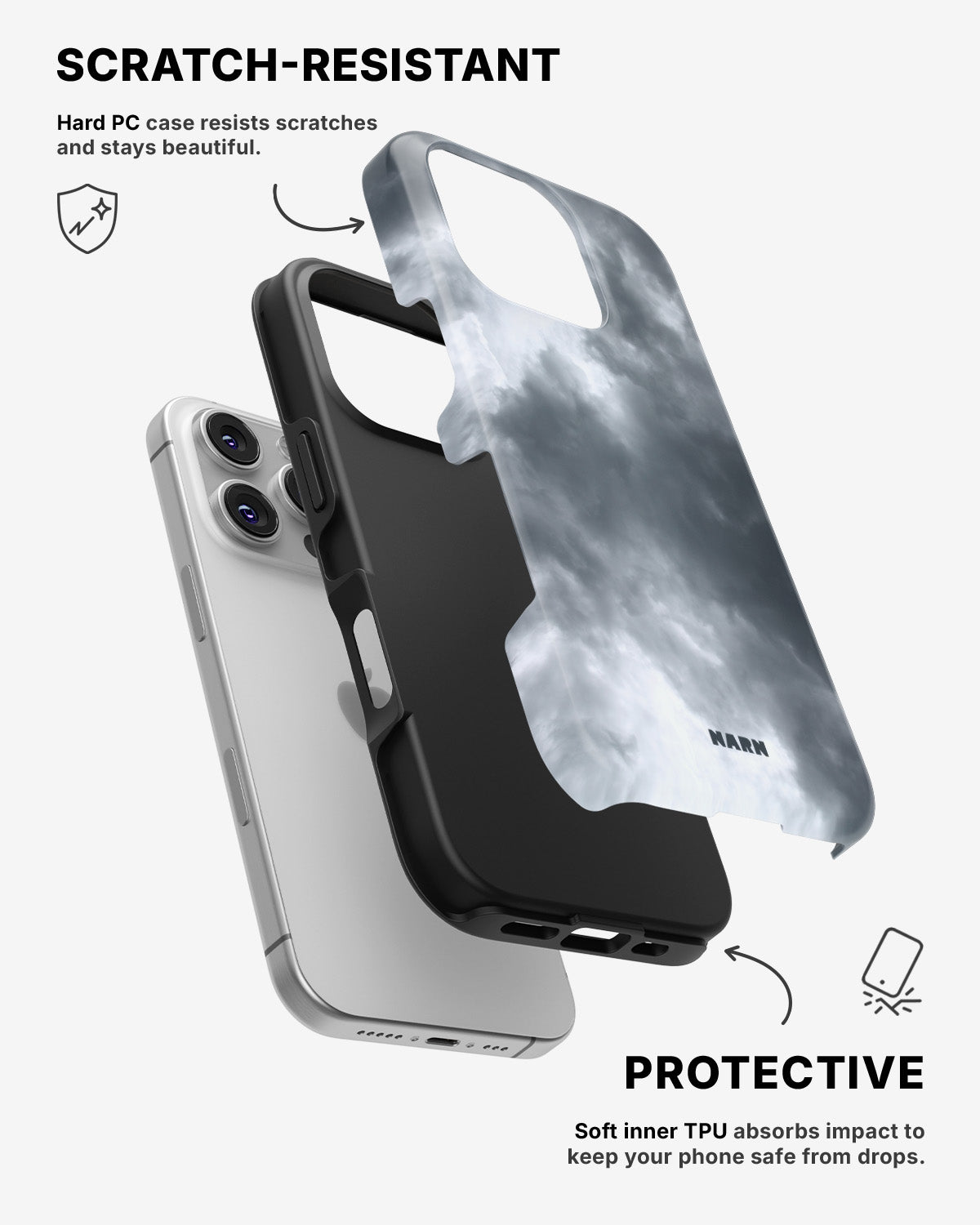 iPhone 16 Pro Max Tough Case – Cloudy - View 2