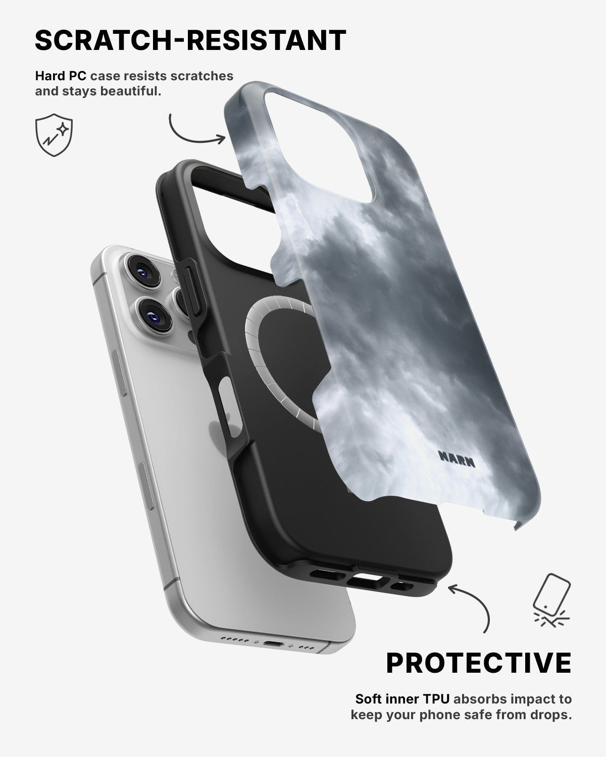 iPhone 16 Pro Max Tough Case – Cloudy - View 2