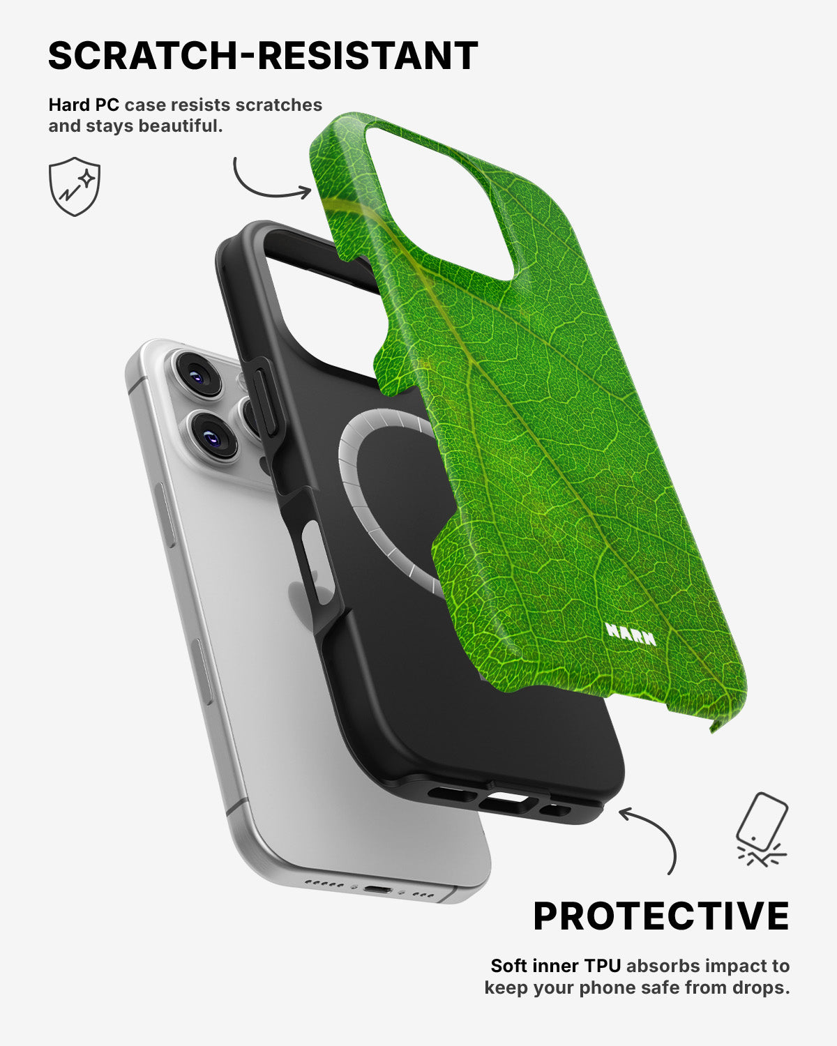 iPhone 16 Pro Max Tough Case – Green Leafy - View 2
