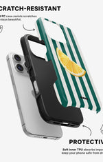iPhone 16 Pro Max Tough Case – Lemon Stripes - View 2