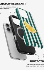 iPhone 16 Pro Max Tough Case – Lemon Stripes - View 2