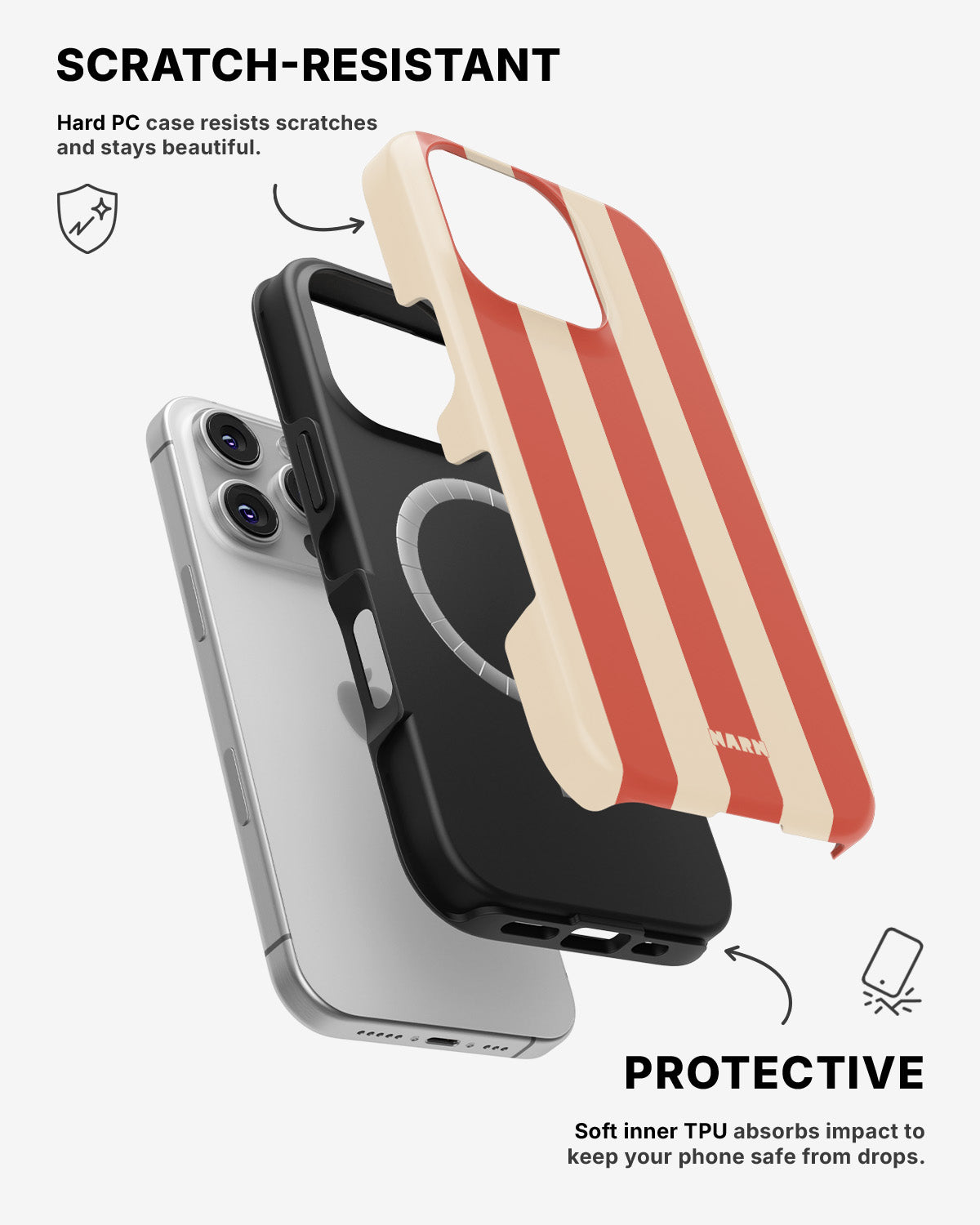 iPhone 16 Pro Max Tough Case – Sunset Stripes - View 2