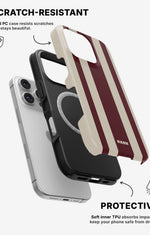iPhone 16 Pro Max Tough Case – Bordeaux Stripe - View 2