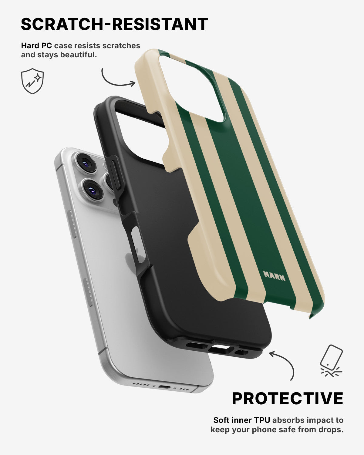 iPhone 16 Pro Max Tough Case – Vert Stripe - View 2