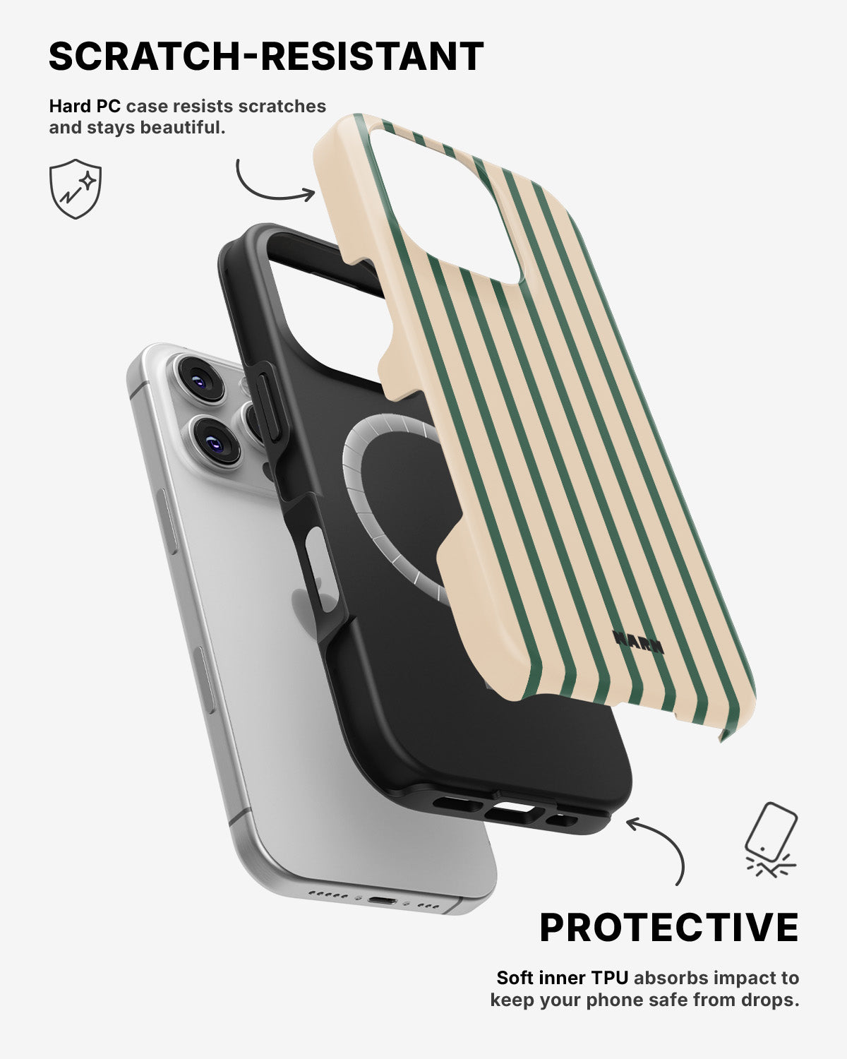 iPhone 16 Pro Max Tough Case – Evergreen Stripe - View 2