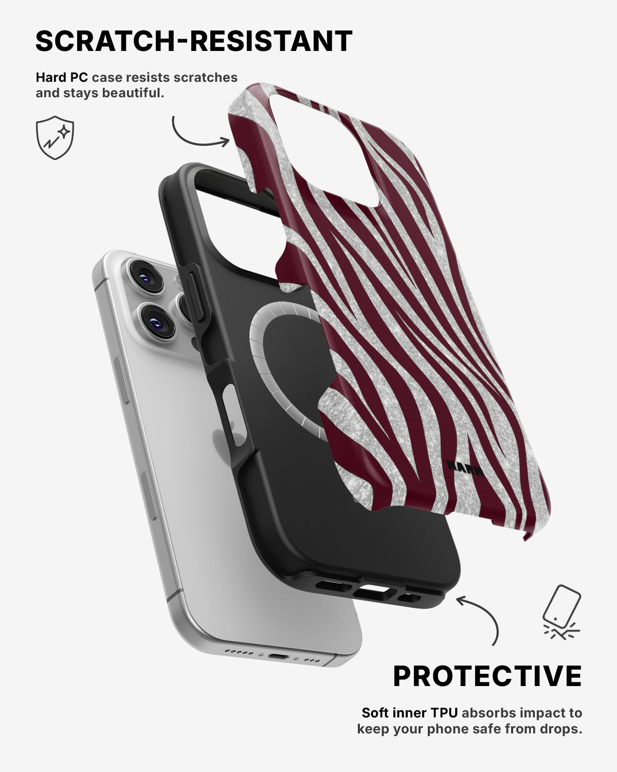 iPhone 16 Pro Max Tough Case – Velvet Zebra - View 2