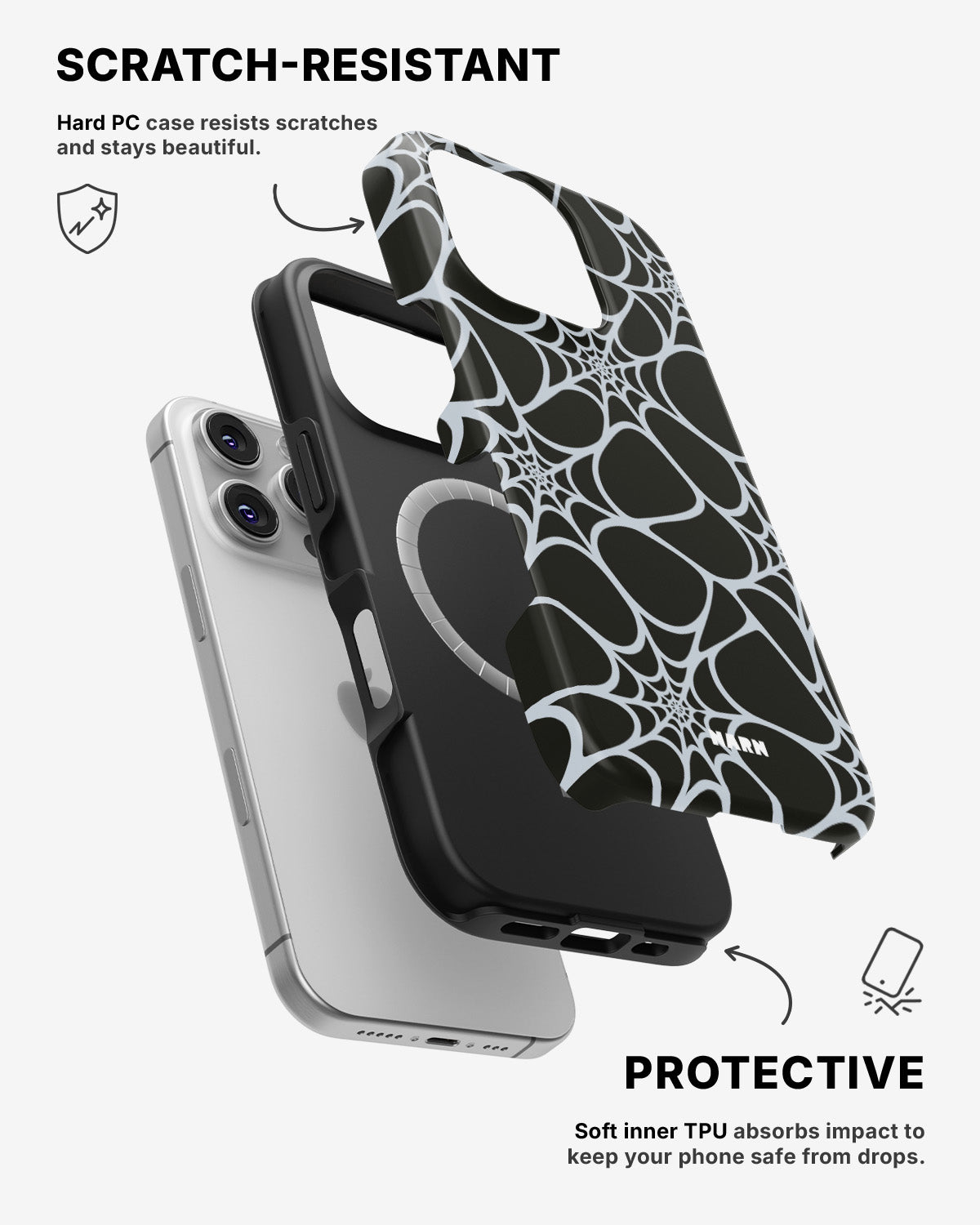 iPhone 16 Pro Max Tough Case – Spiderweb - View 2
