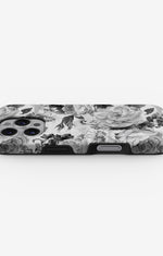 iPhone 16 Pro Max Tough Case – Black & White Bloom - View 3