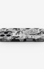 iPhone 16 Pro Max Tough Case – Black & White Bloom - View 3