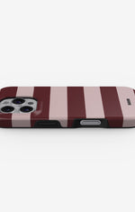 iPhone 16 Pro Max Tough Case – Cranberry Stripe - View 3