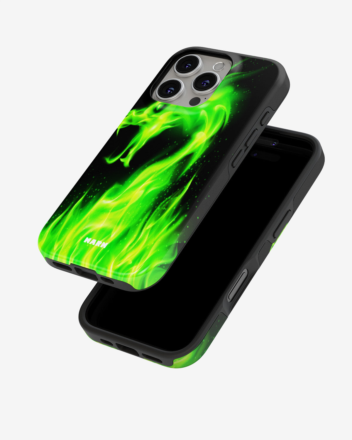 iPhone 16 Pro Max Tough Case – Green Flames Dragon - View 4