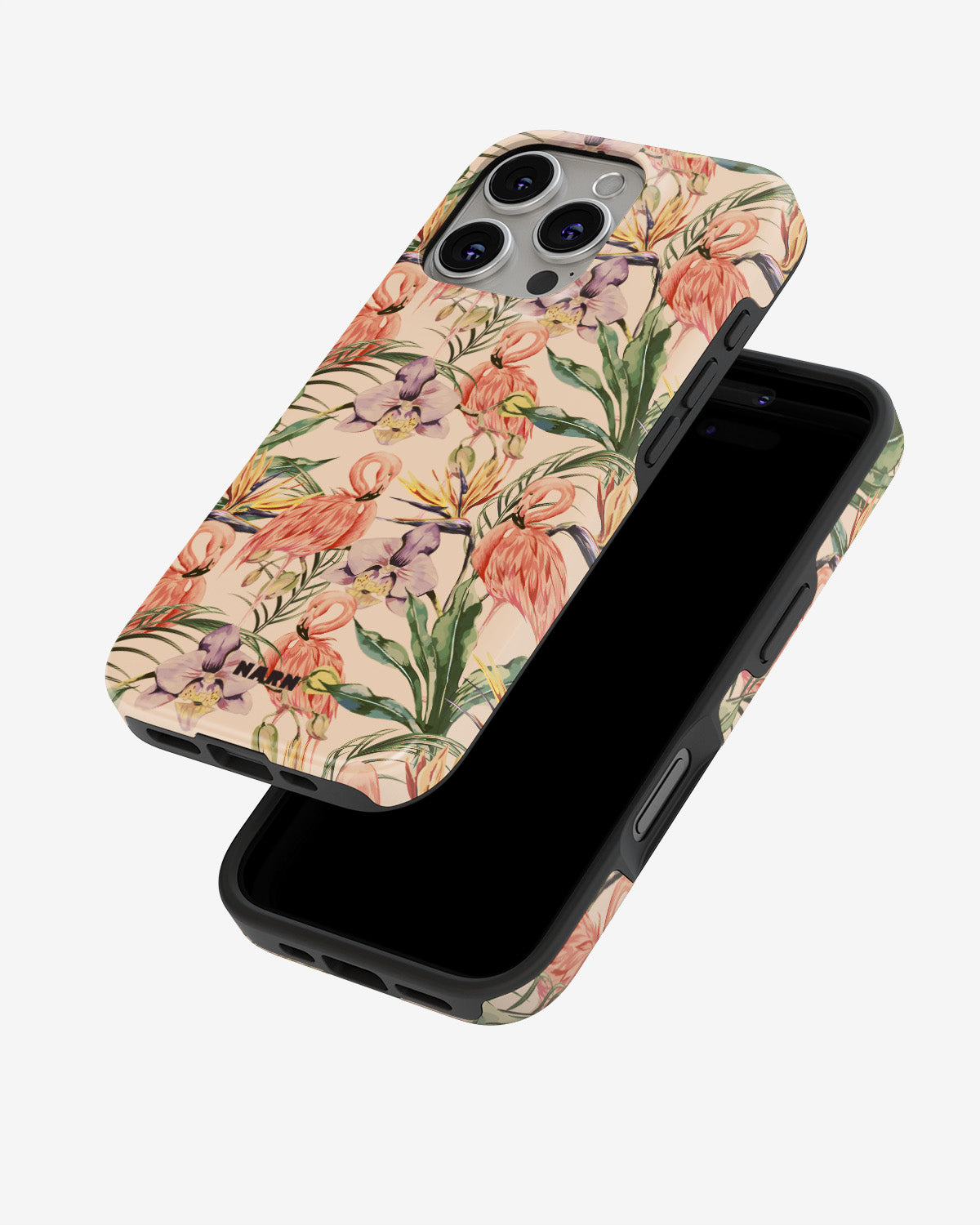iPhone 16 Pro Max Tough Case – Flamingos & Flowers - View 4