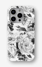 iPhone 15 Pro Max Tough Case – Black & White Bloom - View 1