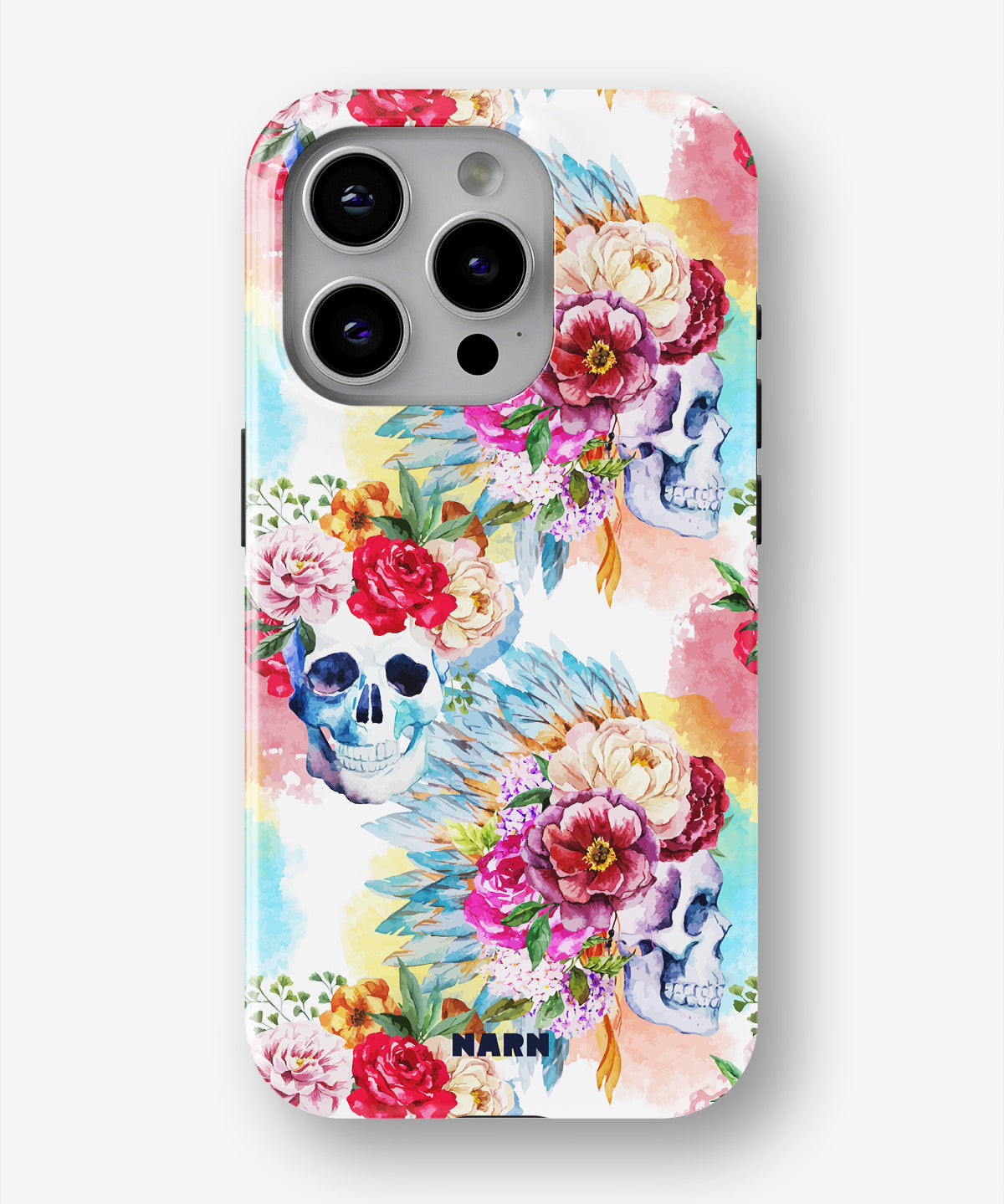 iPhone 15 Pro Max Tough Case – Flowered Skulls - View 1