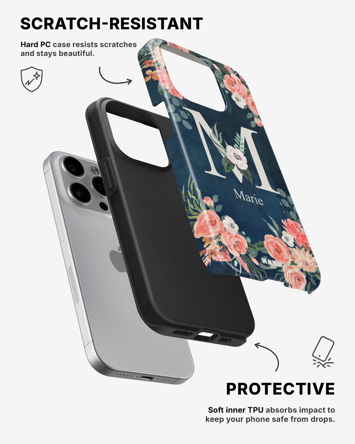 iPhone 15 Pro Max Tough Case – Custom - Floral - View 2